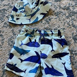Swim shorts with matching hat